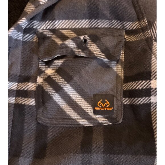 Boston Traders Realtree Shirt Jacket Men L/G Plaid Sherpa Lined Fleece Pockets - Picture 5 of 10